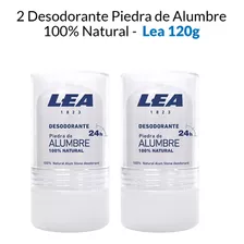 2 Desodoarnte Piedra De Alumbre 100% Natural - Lea 120g