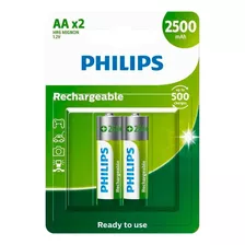 Pilhas Recarregáveis Philips Aa Hr6 Mignon 1,2v C/ 02 Und 