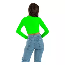 Blusa Crop Top Niña Manga Larga Moda