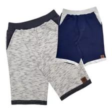 2 Bermuda Moletinho Juvenil Moletom Menino Shorts Masculino