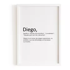 Quadro Decorativo Nome Diego - A4