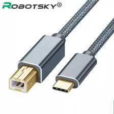 Cable Robotsky Usb Tipo C A Usb B 2.0 Para Impresora 2 Mts
