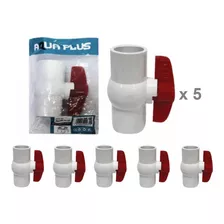 5 Llaves De Paso Válvula 3/4 Pvc Lisa Para Pegar -5 Unidades