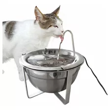 Fonte Bebedouro 4,5 Litros Inox Gatos E Cães + Suporte