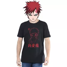 Camisa Gaara Naruto Shippuden Camiseta Anime 100% Algodão