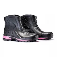 Bota Pantaneiro Moto Impermeável Feminina Pvc Motogirl 