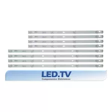 Kit 8 Barras Led L55s4900fs 55p2us Novas Alumínio