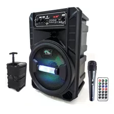 Caixa De Som Amplificada 120w Pmpo Rms X Microfone Karaoke