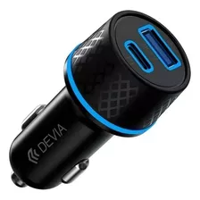 Carregador Veicular Turbo 42,5w Tipo-c + Usb Ultra Rápido Cor Preto