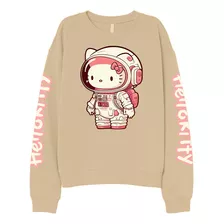 Blusa Moletom Hello Kitty Astronauta Ref 1164 Gola Redonda