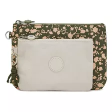 Kipling ® Fresh Floral Pouch Duo Bolso Doble Maquillaje Ev Acabado De Los Herrajes Liso Color Beige Color De La Correa De Hombro Sin Correa