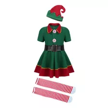 Disfraz Navideño De Elfo Verde Para Papá Noel Para Niños Y N
