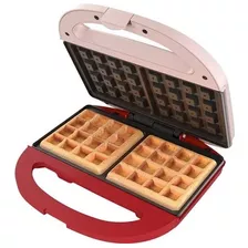 Máquina De Fazer Waffler Marca Cadence Vermelha + Receitas