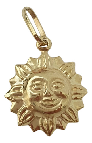 Pingente Sol De Ouro Amarelo 18k 750 Amarelo