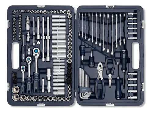 Set Herramientas Llaves Tubo Bremen Mechaniker 160pz 8010 Azul