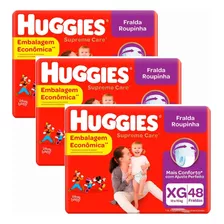 Fralda Xg Huggies Supreme Care Roupinha Kit Com 3 Unidade 