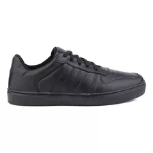 Tenis Casual Masculino Sapatenis Leve Em Couro Preto Mr Gutt