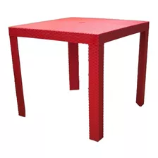 Mesa Coral Rattan Roja Colplast