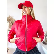 Campera Puffer Roja Brillosa S Al Xl