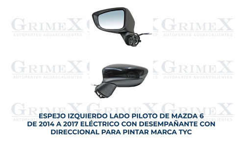 Espejo Mazda 6 2014-2015-2016 Elect C/desemp C/direcc Ore Foto 2