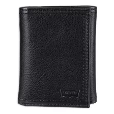 Billetera De Cuero Trifold Levis Noir Black