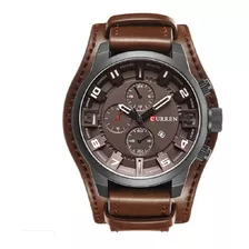 Relógio Masculino De Luxo Curren 8225 - Marrom Com Caixa Top