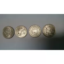 4 Monedas De Costa Rica, Coleccion,. 75 Aniversario. Vhcf