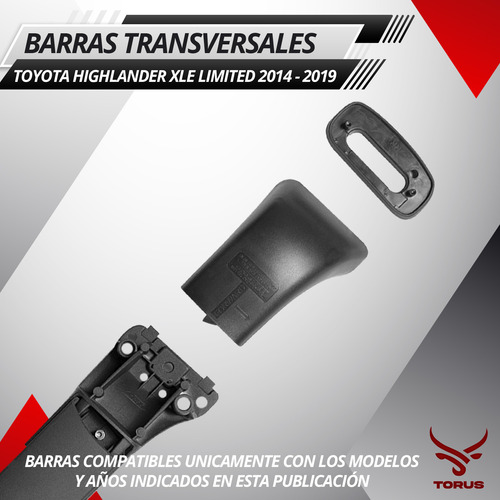 Barras Portaequipaje Para Toyota Highlander 2014-2019 Xle Foto 6