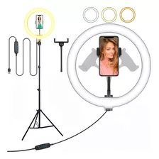 Ringlight Iluminador Selfie Luz Anel Led 26cm C/ Tripé 160cm