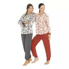 Pijamas Mujer Invierno Talle 1 A 7 Escote V Piache Piu 604