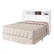  Cabeceira De Cama Box Cambel Móveis Jessica Queen 165cm X 123.5cm Branca