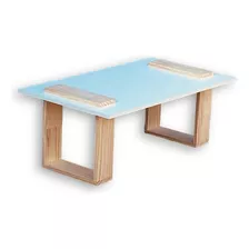 Mesa De Centro Living Sala De Estar Minimalista Madera Pino 