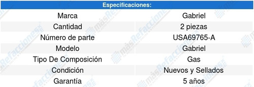 Par Amortiguadores Traseros Volkswagen Amarok L4 2.0l 10-19 Foto 3