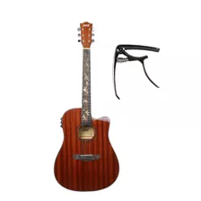 Violão Land Aço Varnish Mahogany L-825b Capotraste Pba07