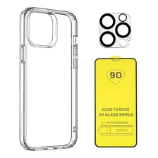 Funda Antigolpes Para iPhone + Vidrio 9d + Protector Cámara