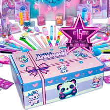 Caixa Surpresa Kawaii Kit 15 Itens +cartão +caixa Presente