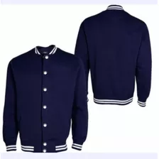 Chaqueta Tipo Universitaria Azul Marino Colegial Escolar 