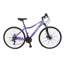 Mountain Bike Femenina S-pro Zero 3 2023 R27.5 21v Frenos De Disco Mecánico Cambios Shimano Tourney Tx50 Color Violeta Con Pie De Apoyo