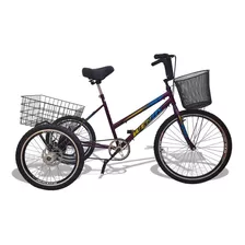 Bicicleta Triciclo Deluxe Wendy Aro 26 Completo Violeta