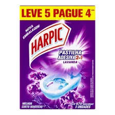 Detergente Sanitário Pastilha Adesiva Lavanda Harpic 5 Und