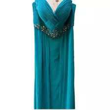 Vestido Verde Turquesa Strapless 