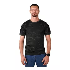 Camiseta Masculina Ranger Tática Bélica Camuflada Mult Black