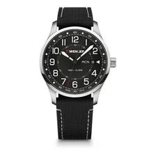 Wenger Reloj Attitude Analógico, Negro Color Del Bisel Plateado