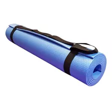 Tapete De Yoga E Pilates 170x60 Cm Com Alça Azul