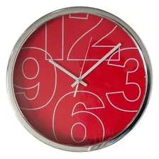 Reloj Pared Rojo Diámetro 30cm 91573 Bazarnet. P3