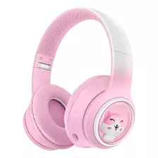 Audifonos Diadema Niños Bluetooth Recargable Con Muñeco Gato