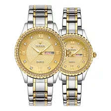 Reloj De Cuarzo De Acero Inoxidable Wwoor Diamond Gold Para