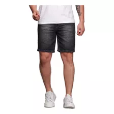 Bermuda Shorts Masculino Grafite Liso E Rasgado