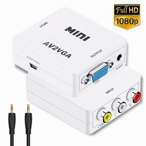 Convertidor Rca A Vga Audio 3.5mm Playstation Monitor