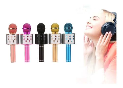 Microfono Inalambrico Karaoke Con Bocina Bluetooth 5 Colores